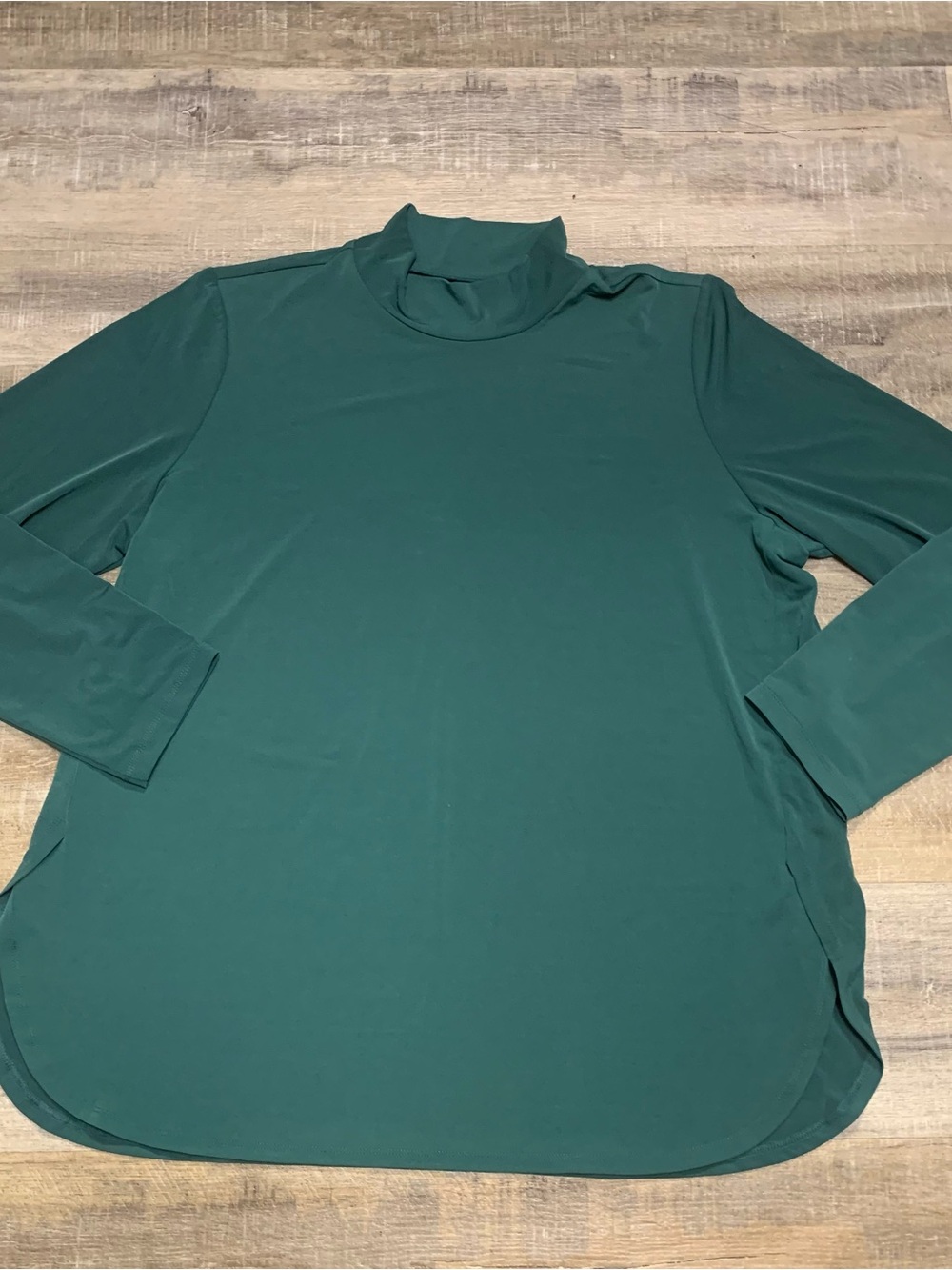 Susan Graver Modern Essentials Liquid Knit Green Longsleeve Top Size XL